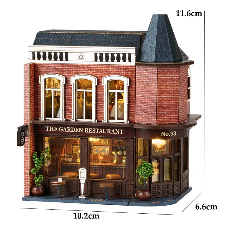 Cosyville The Garden Restaurant Pub DIY Wooden Dollhouse