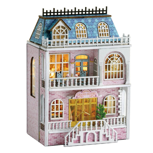 Cosyville Grand Hotel Pink DIY Wooden Dollhouse