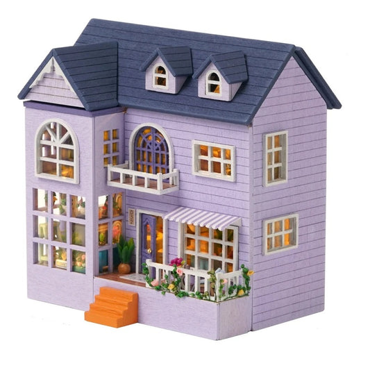 Cosyville Lilac Home DIY Wooden Dollhouse