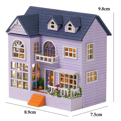 Cosyville Lilac Home DIY Wooden Dollhouse