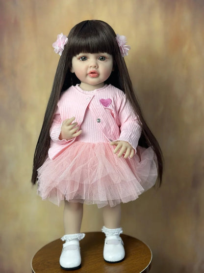 BZDOLL Signature Dress Up Lifelike Fashion Doll with Long Brunette Hair