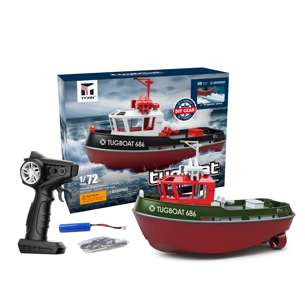 TYXIN RC Tugboat 686 2.4G 1/72 Powerful Dual Motor Long Range