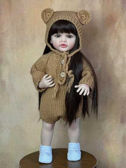 BZDOLL Signature Dress Up Lifelike Fashion Doll with Long Brunette Hair