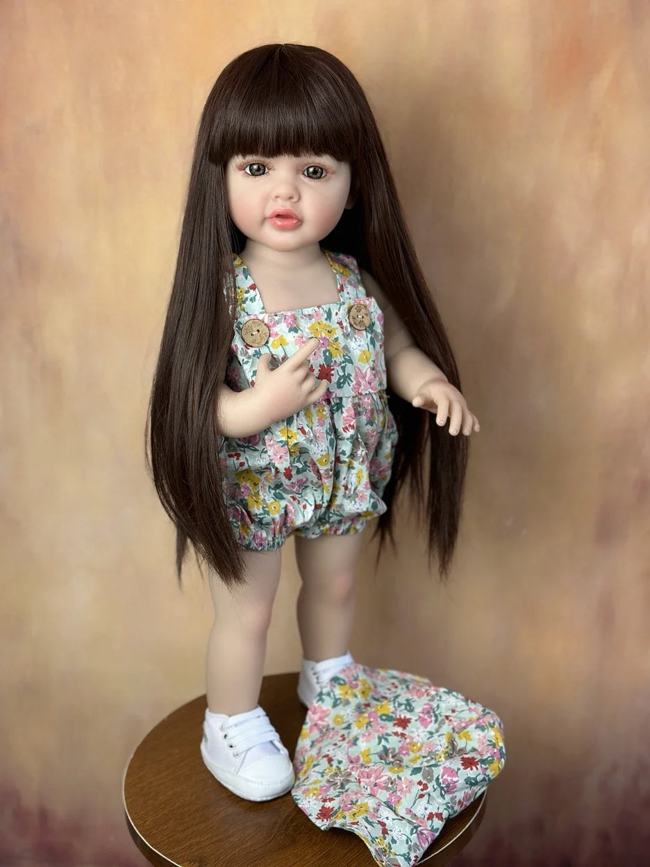 BZDOLL Signature Dress Up Lifelike Fashion Doll with Long Brunette Hair