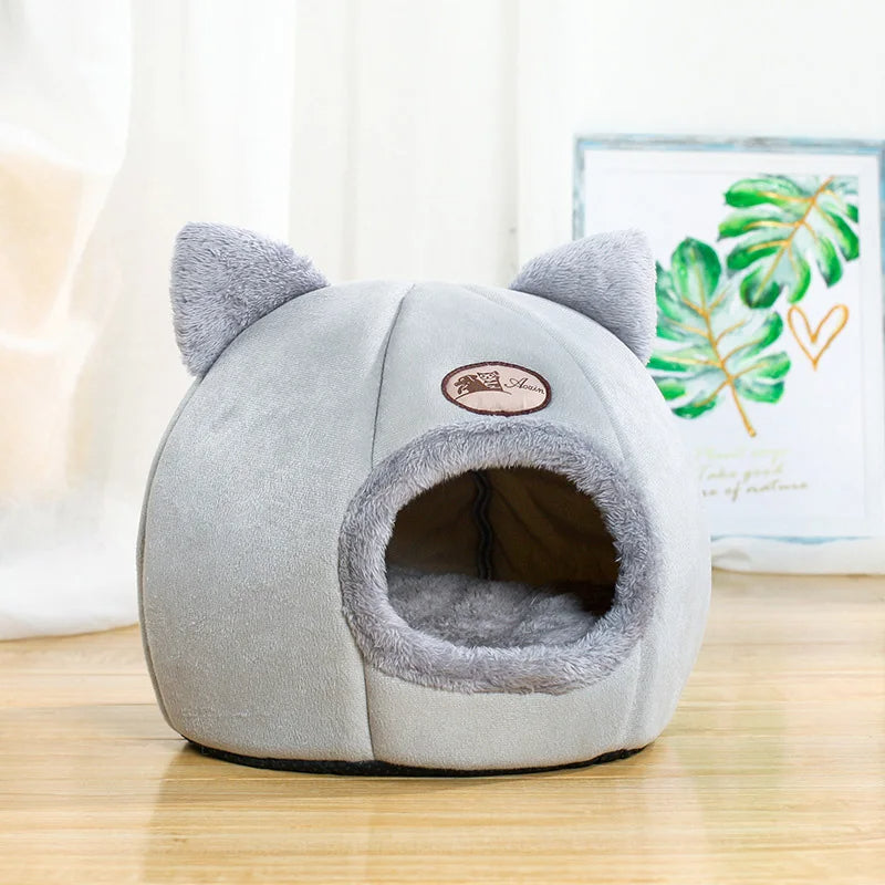 Deep Sleep Fleece Lined Cat Cave Bed