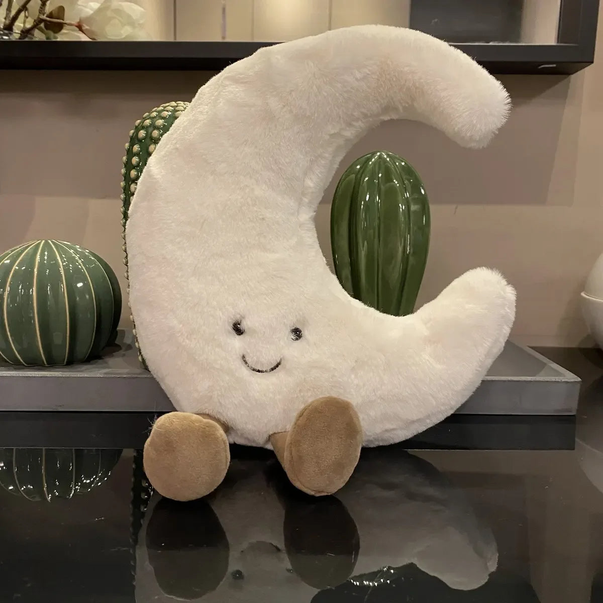 Smile Face Moon & Sun Plush Cushion