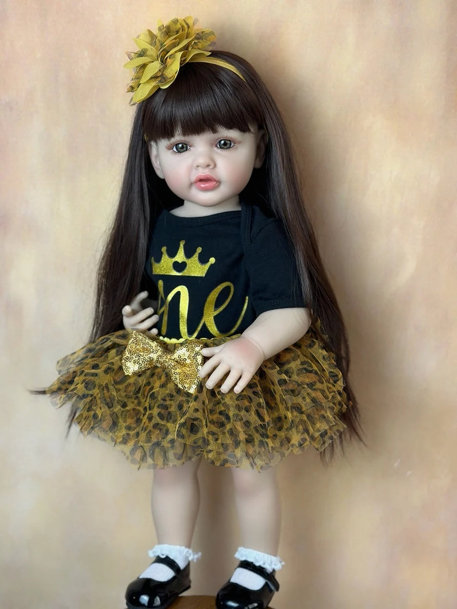 BZDOLL Signature Dress Up Lifelike Fashion Doll with Long Brunette Hair