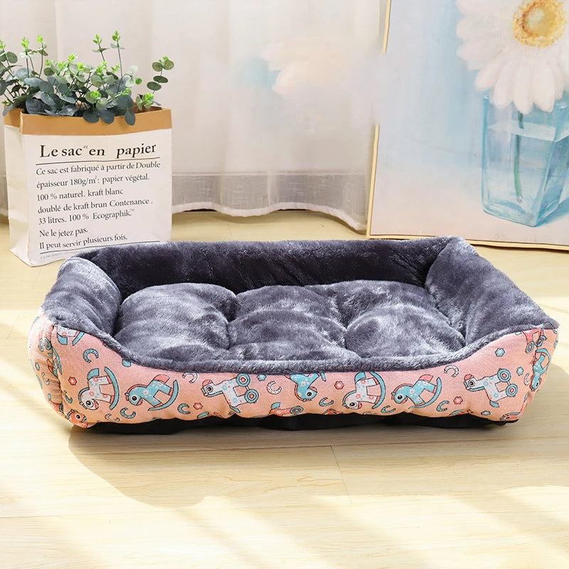 Square Print Design Pet Bed