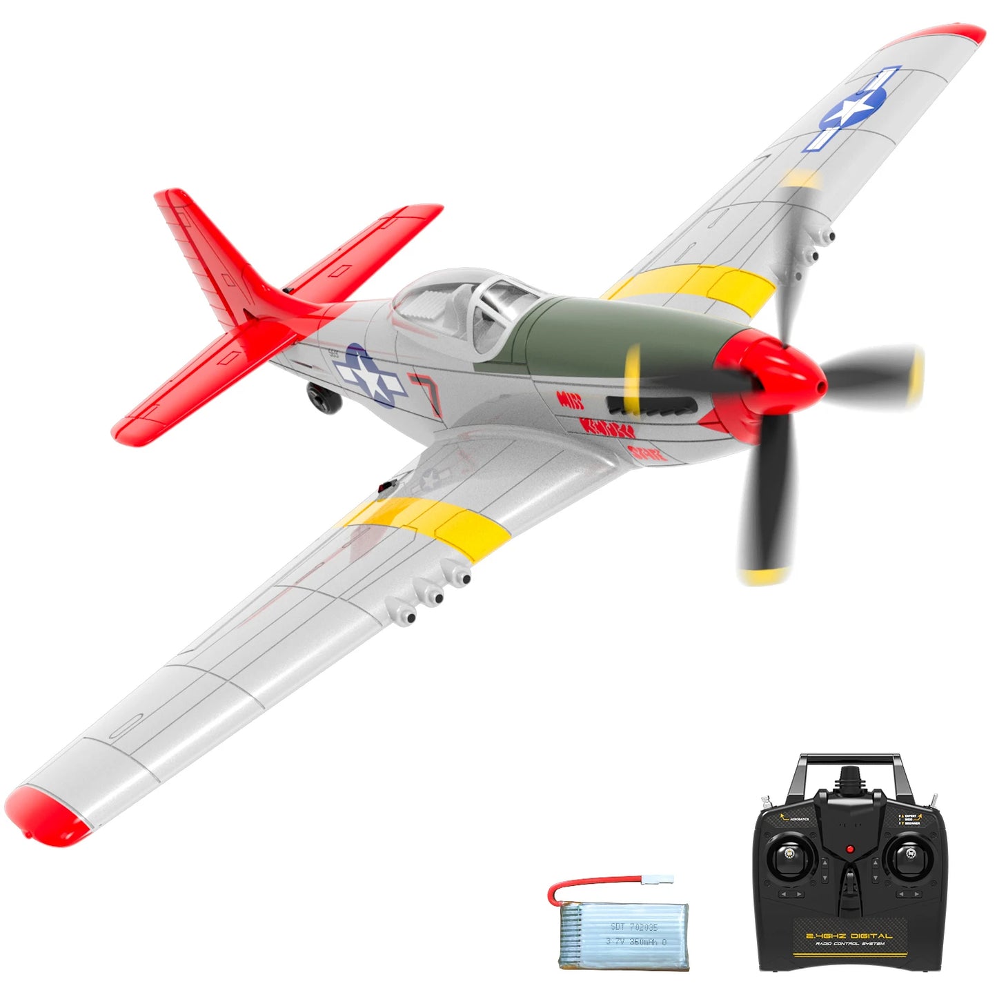 Volantex P51 Mustang RC-Flugzeug 2,4 GHz 4 Kanäle RTF