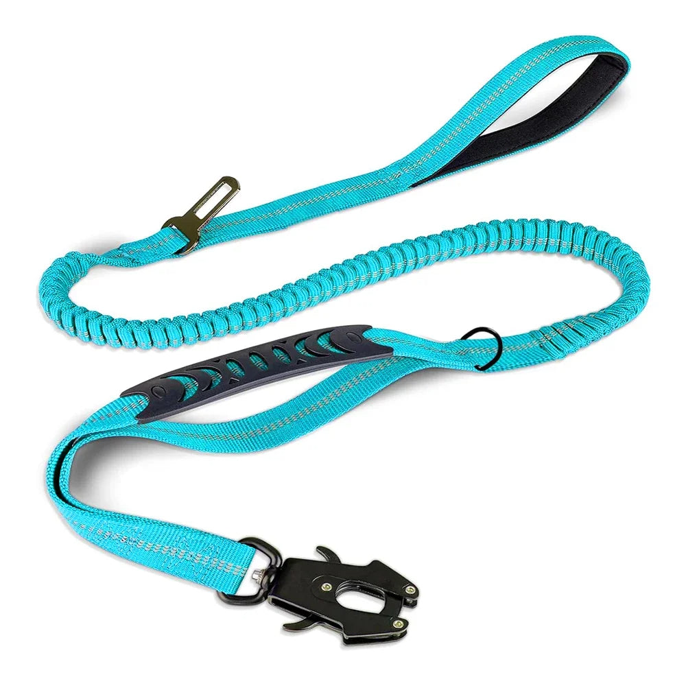 Adjustable Pet Harness Lead Vehicle Seatbelt Shock Absorbing Bungee Cord