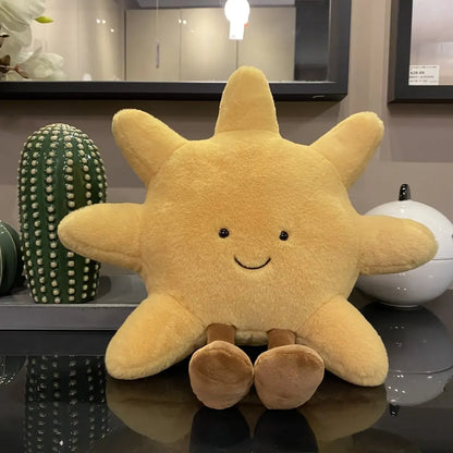 Smile Face Moon & Sun Plush Cushion