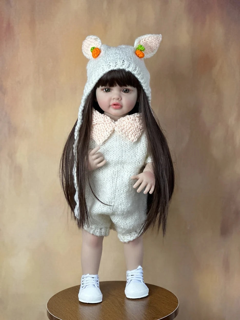 BZDOLL Signature Dress Up Lifelike Fashion Doll with Long Brunette Hair