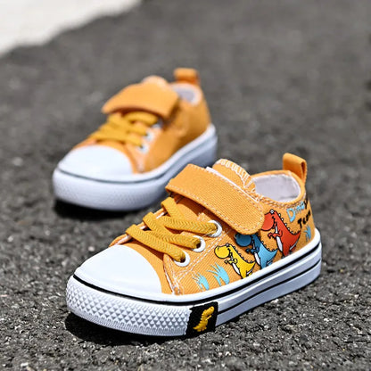 Dinosaur Print Canvas Sneakers